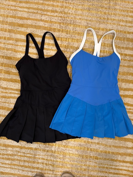JoyLab Dresses & Skirts - Set of 2 JoyLab Black and Blue Pleated Racerback Active Dresses Size Medium